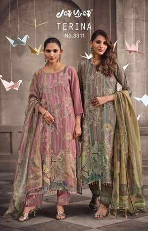 Jay Vijay Terina 3311 Tissue Chanderi Handwork Dress Material