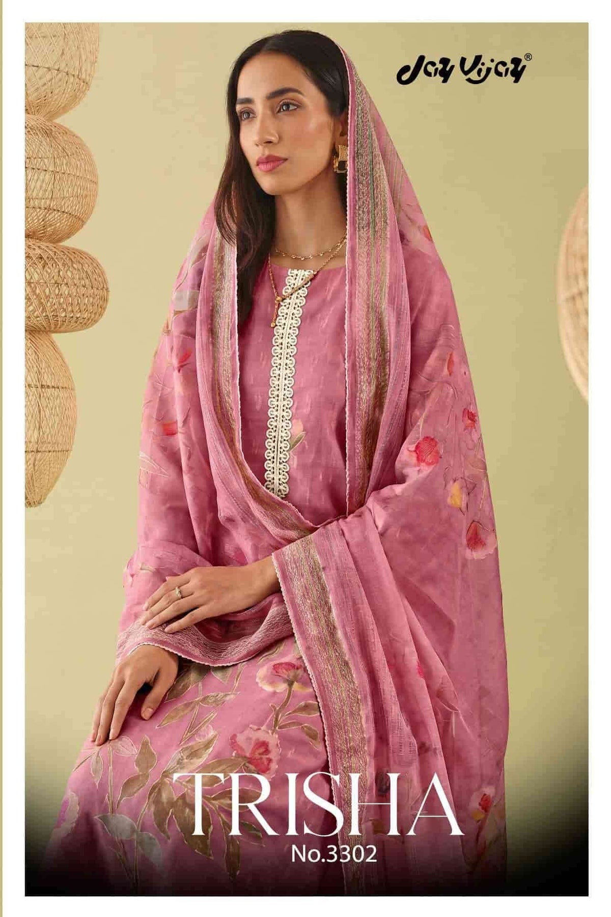Jay Vijay Trisha 3302 Premium Cotton Dress Material - Amrah Wholesale