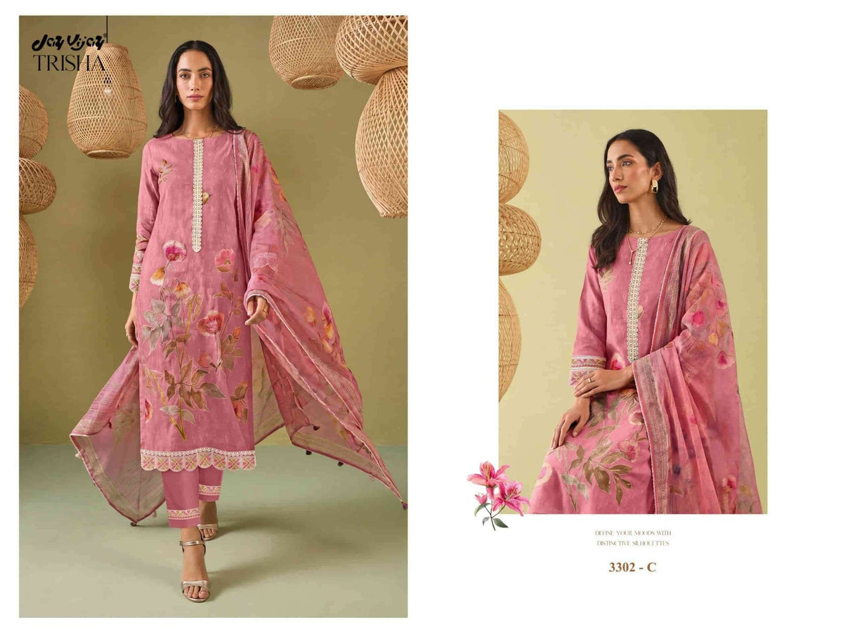 Jay Vijay Trisha 3302 Premium Cotton Dress Material - Amrah Wholesale