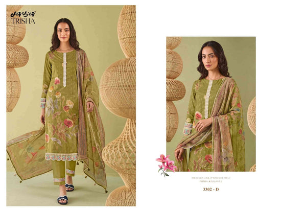 Jay Vijay Trisha 3302 Premium Cotton Dress Material - Amrah Wholesale