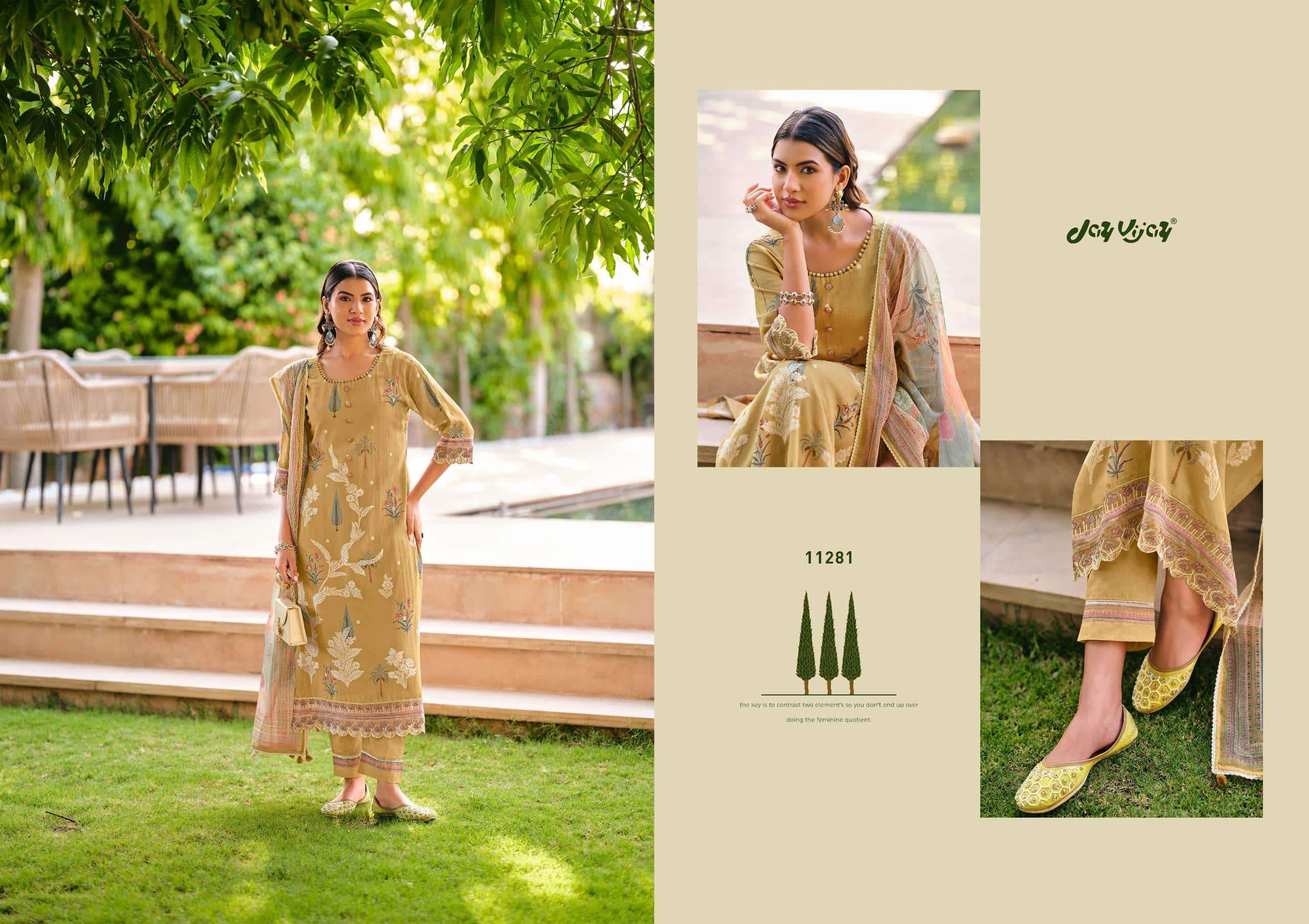 Jay Vijay Udaan Premium Chanderi Jacquard Dress Material