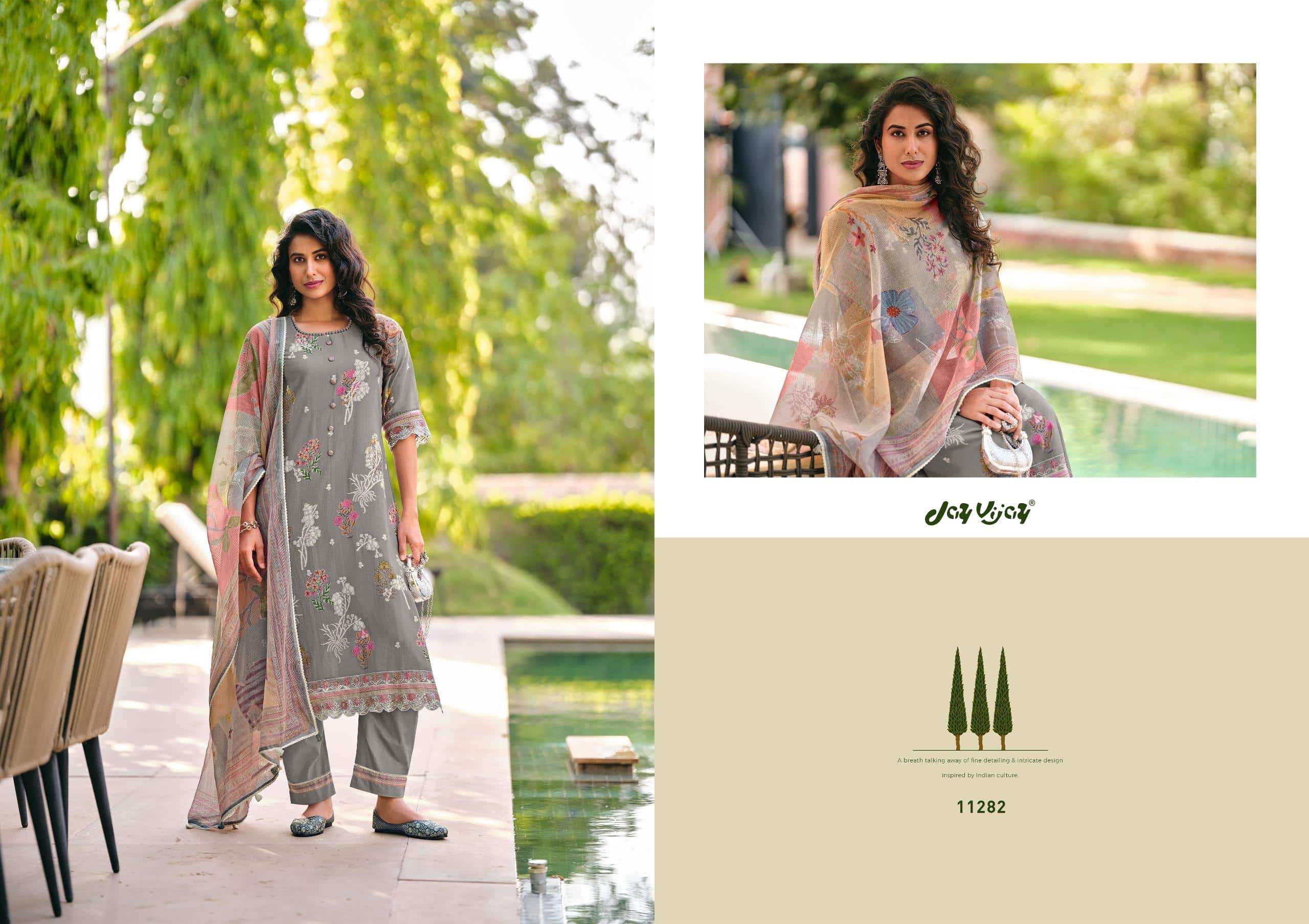 Jay Vijay Udaan Premium Chanderi Jacquard Dress Material