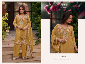 Jay Vijay Veshaa 3331 Mal Chanderi Dress Material - Amrah Wholesale