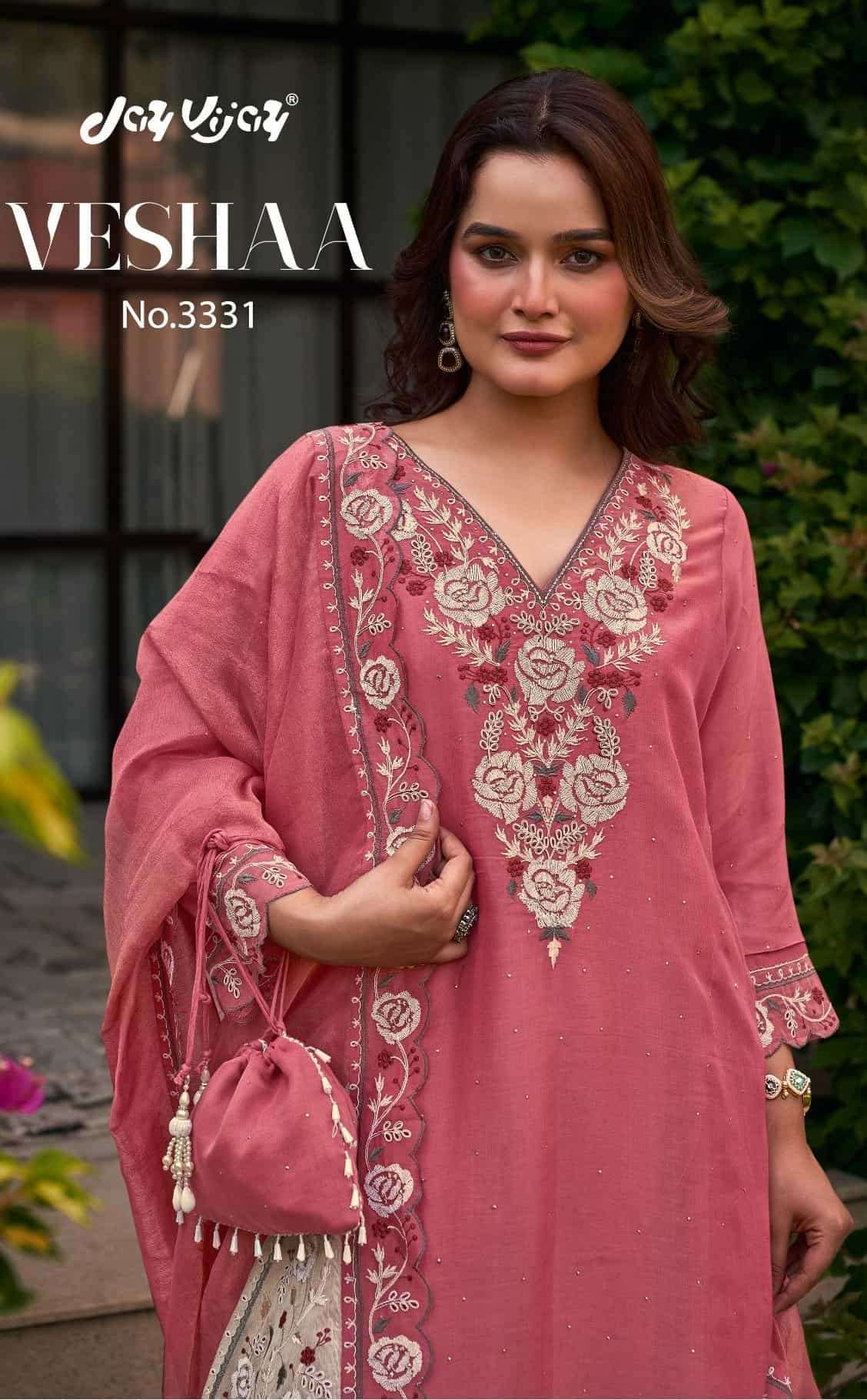 Jay Vijay Veshaa 3331 Mal Chanderi Dress Material