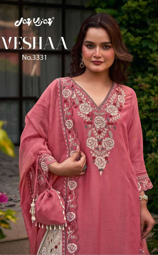 Jay Vijay Veshaa 3331 Mal Chanderi Dress Material