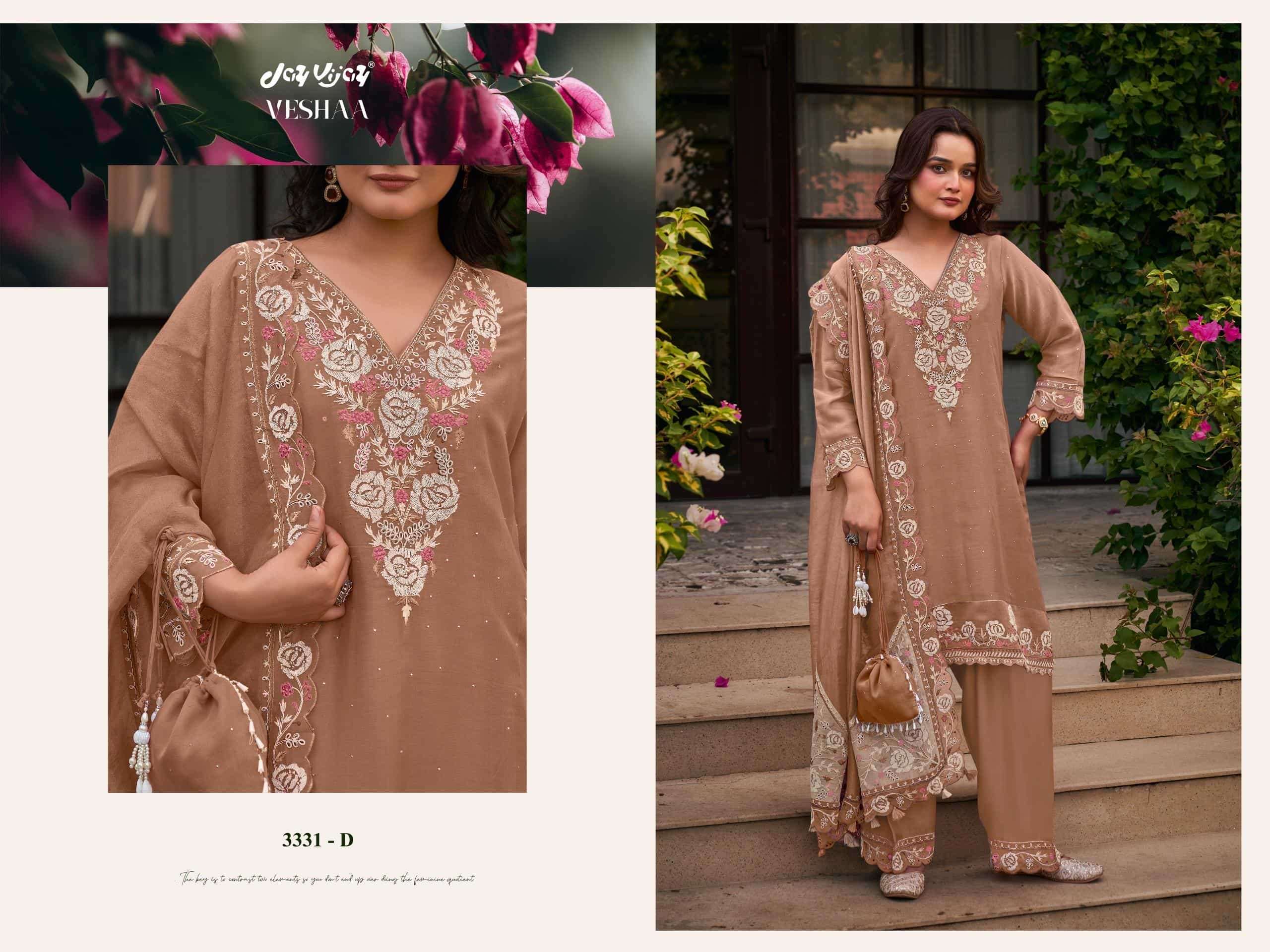 Jay Vijay Veshaa 3331 Mal Chanderi Dress Material