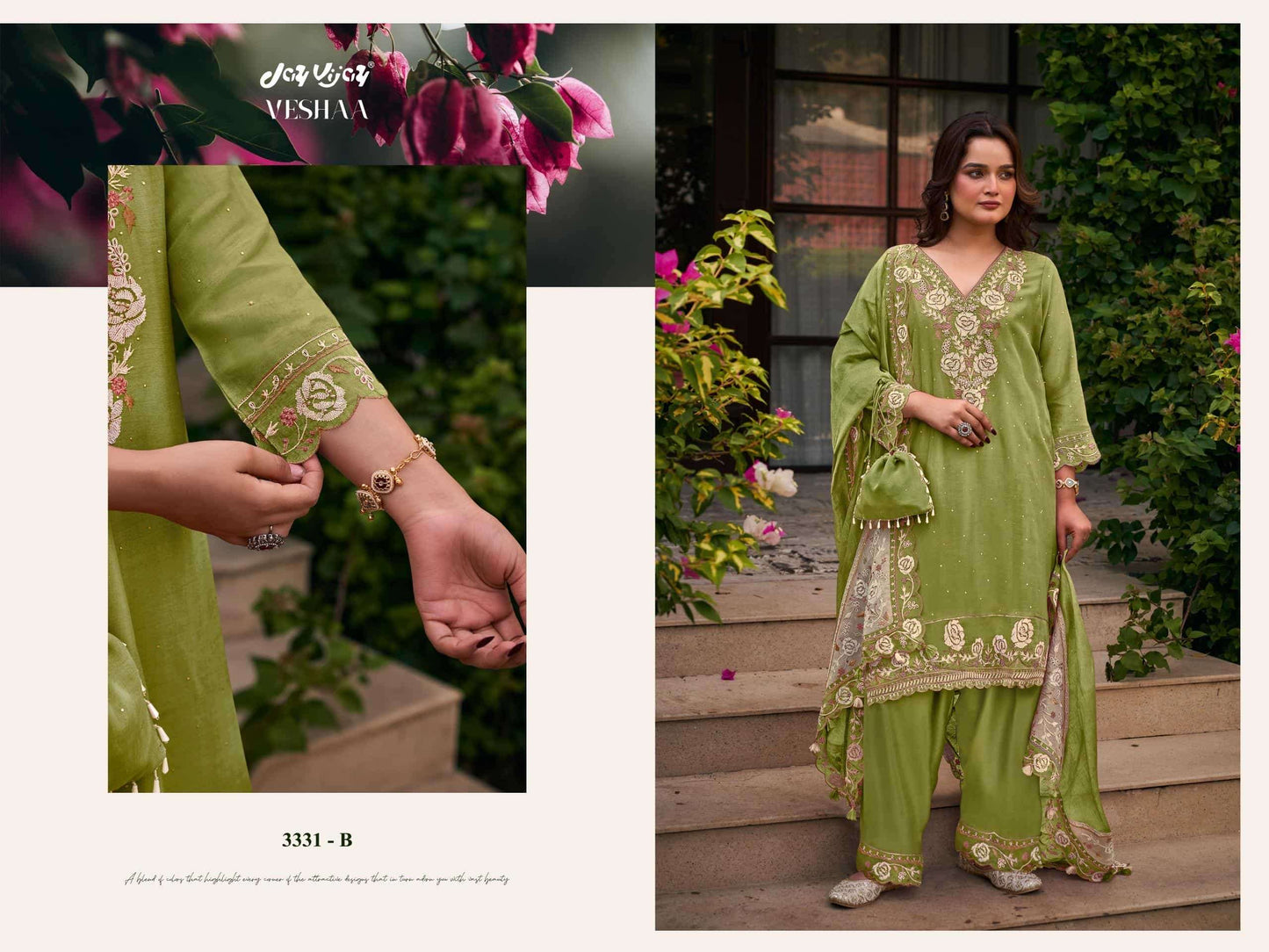 Jay Vijay Veshaa 3331 Mal Chanderi Dress Material
