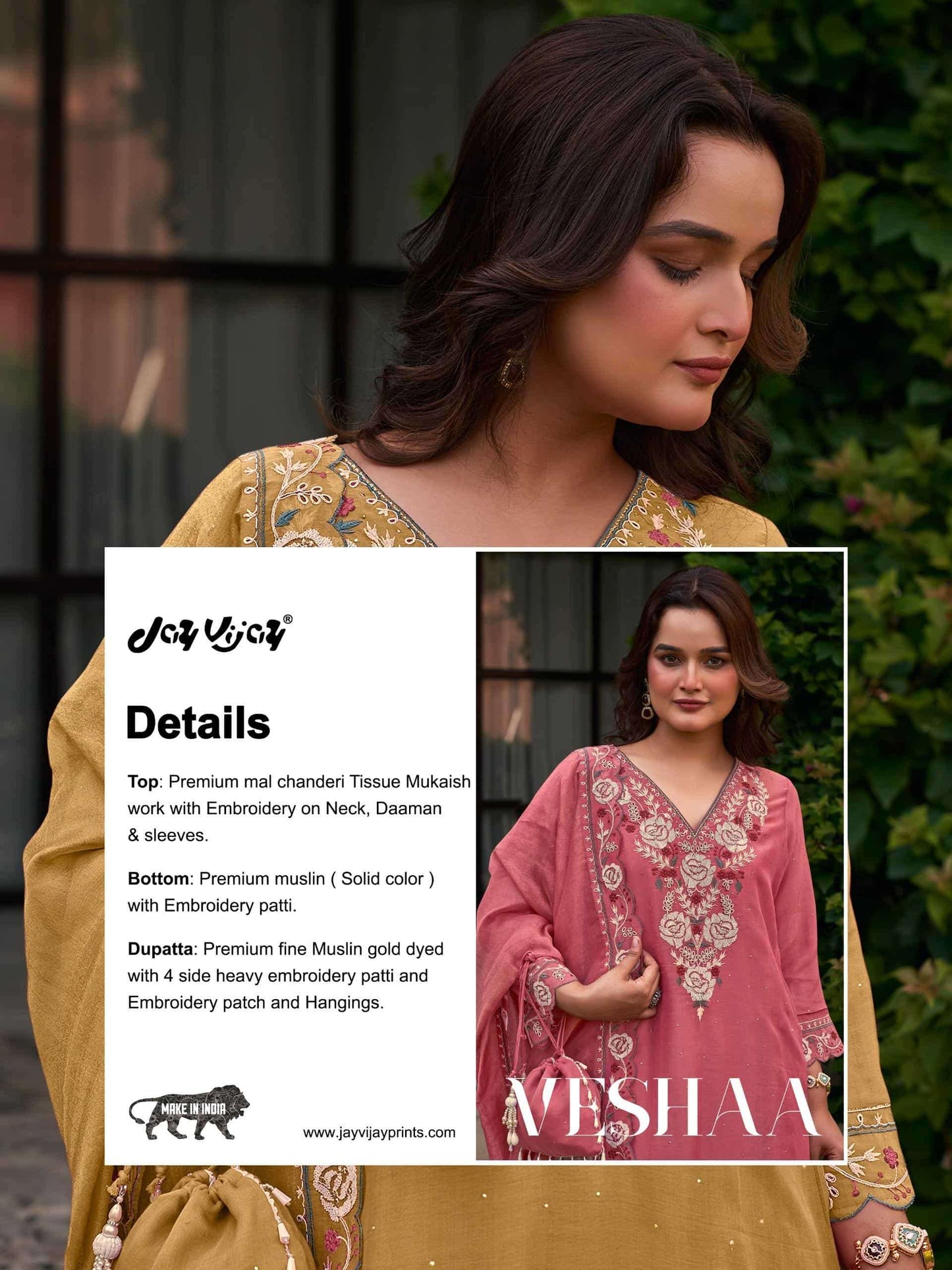 Jay Vijay Veshaa 3331 Mal Chanderi Dress Material