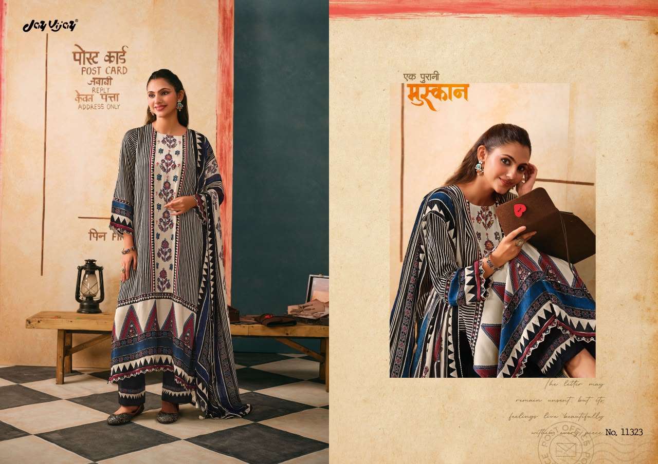 Jay Vijay Yaadon Ke Dhage Fancy Satin Premium Designs Dress Material