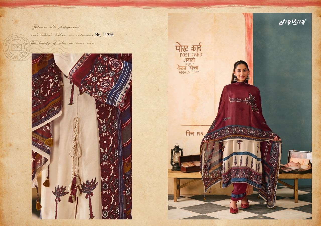 Jay Vijay Yaadon Ke Dhage Fancy Satin Premium Designs Dress Material