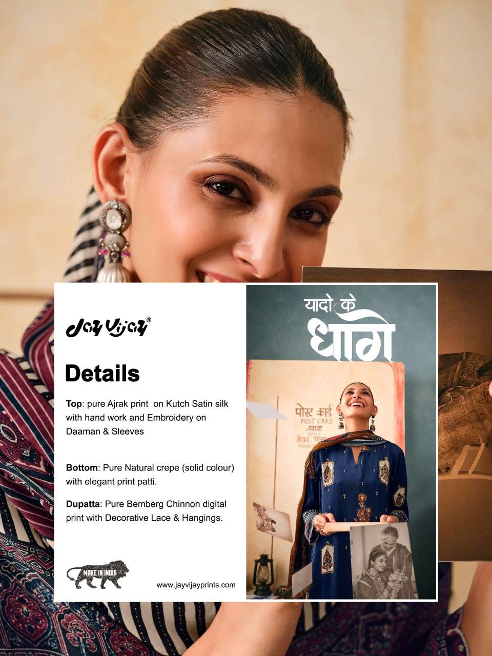 Jay Vijay Yaadon Ke Dhage Fancy Satin Premium Designs Dress Material