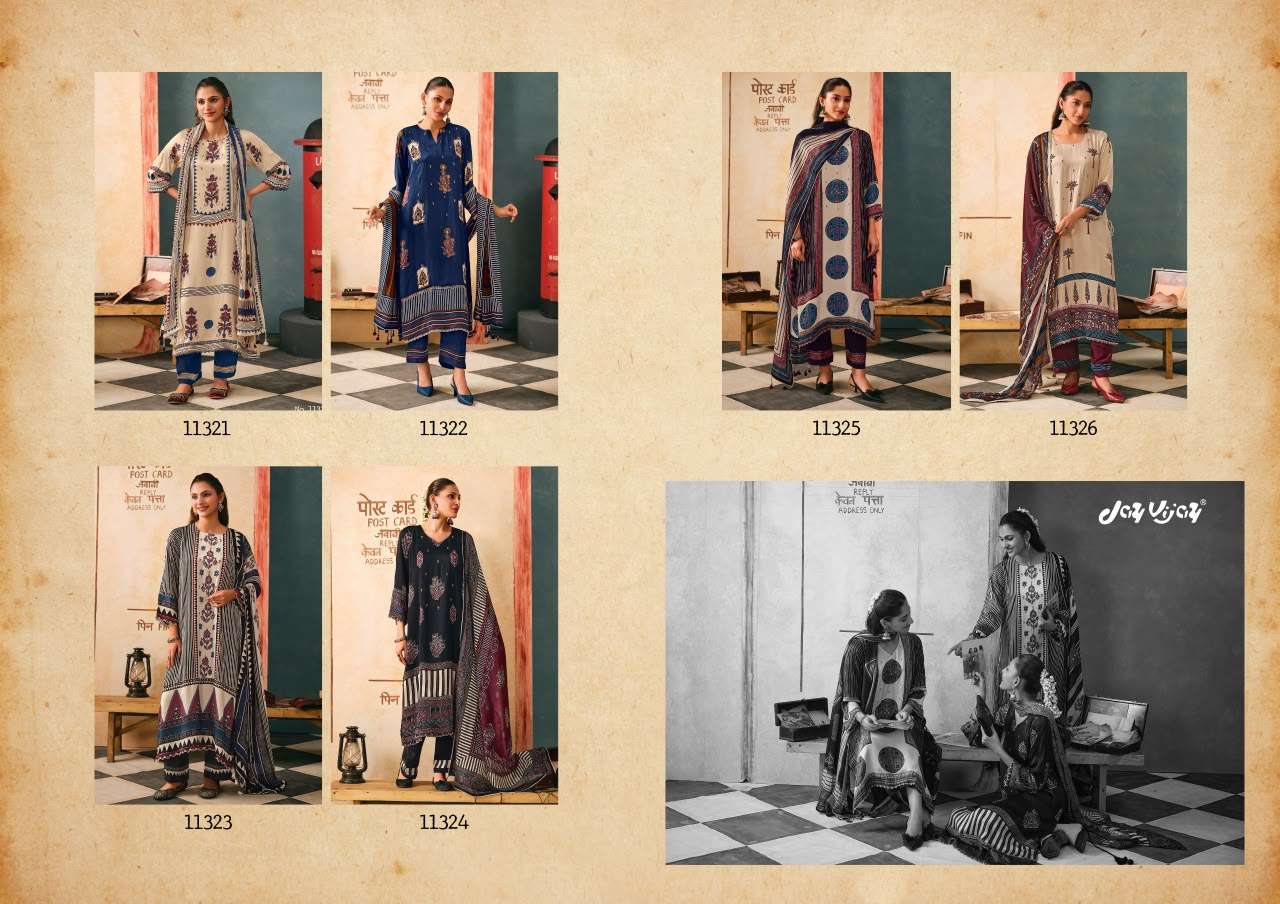 Jay Vijay Yaadon Ke Dhage Fancy Satin Premium Designs Dress Material