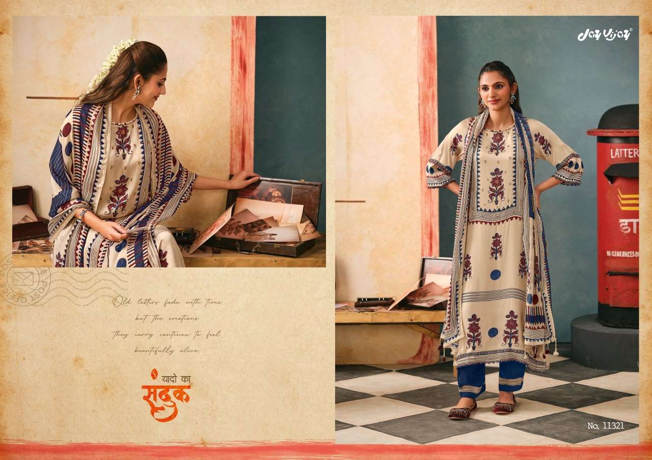 Jay Vijay Yaadon Ke Dhage Fancy Satin Premium Designs Dress Material