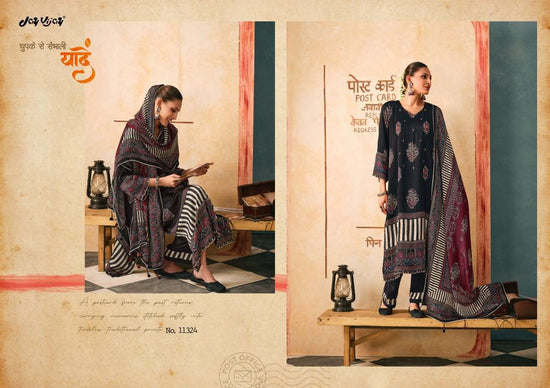 Jay Vijay Yaadon Ke Dhage Fancy Satin Premium Designs Dress Material