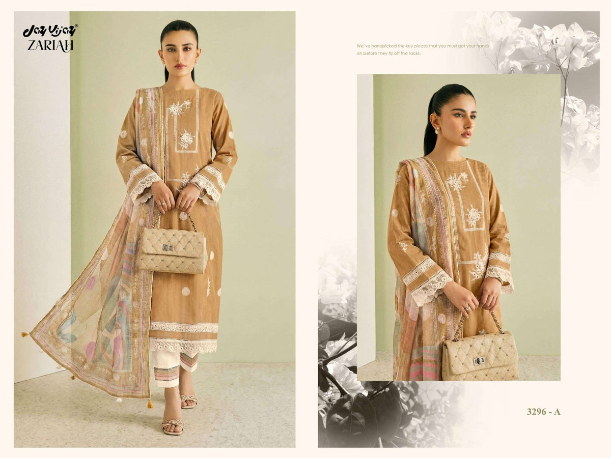 Jay Vijay Zariah 3296 Dress Material - Amrah Wholesale