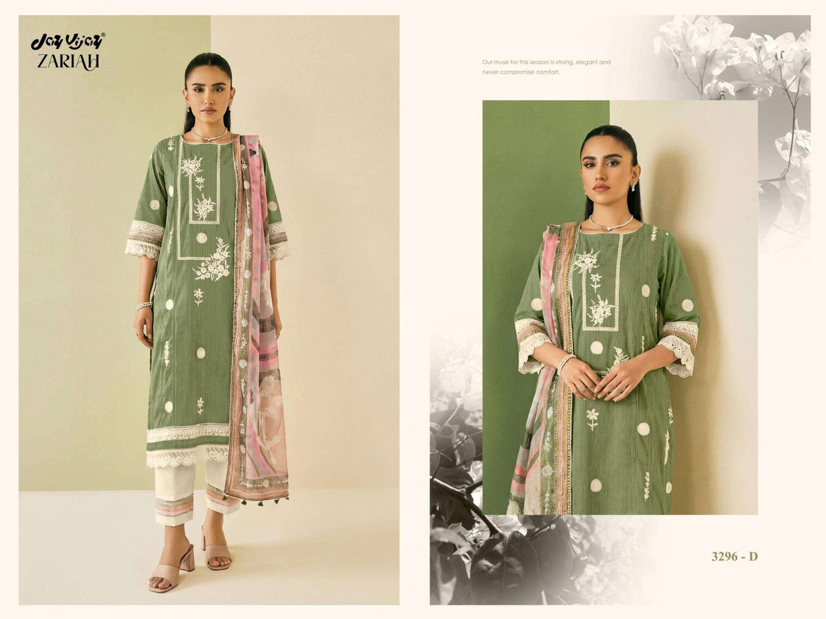 Jay Vijay Zariah 3296 Dress Material - Amrah Wholesale