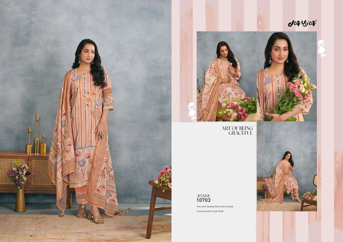 Jay Vijay Saumyata Pure Mal Mal Cotton Dress Material