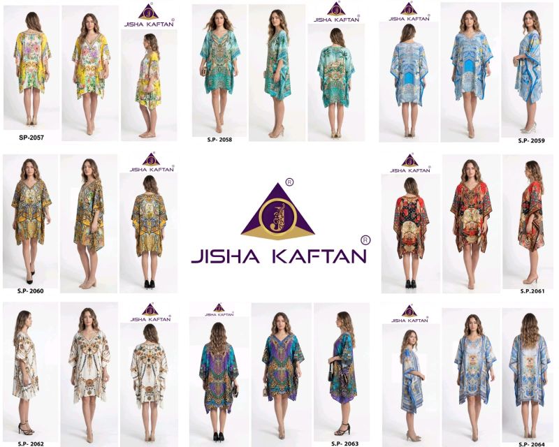 Jelite Jisha Kaftan Silk Poncho Vol 8 Feather Silk Digital Printed Kaftan - Amrah Wholesale