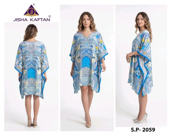 Jelite Jisha Kaftan Silk Poncho Vol 8 Feather Silk Digital Printed Kaftan - Amrah Wholesale