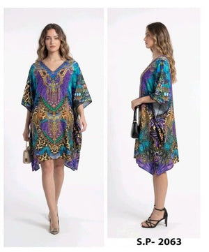 Jelite Jisha Kaftan Silk Poncho Vol 8 Feather Silk Digital Printed Kaftan - Amrah Wholesale