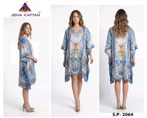 Jelite Jisha Kaftan Silk Poncho Vol 8 Feather Silk Digital Printed Kaftan - Amrah Wholesale