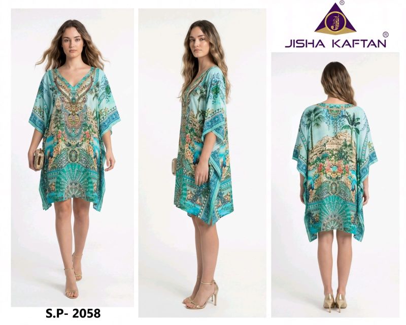 Jelite Jisha Kaftan Silk Poncho Vol 8 Feather Silk Digital Printed Kaftan - Amrah Wholesale