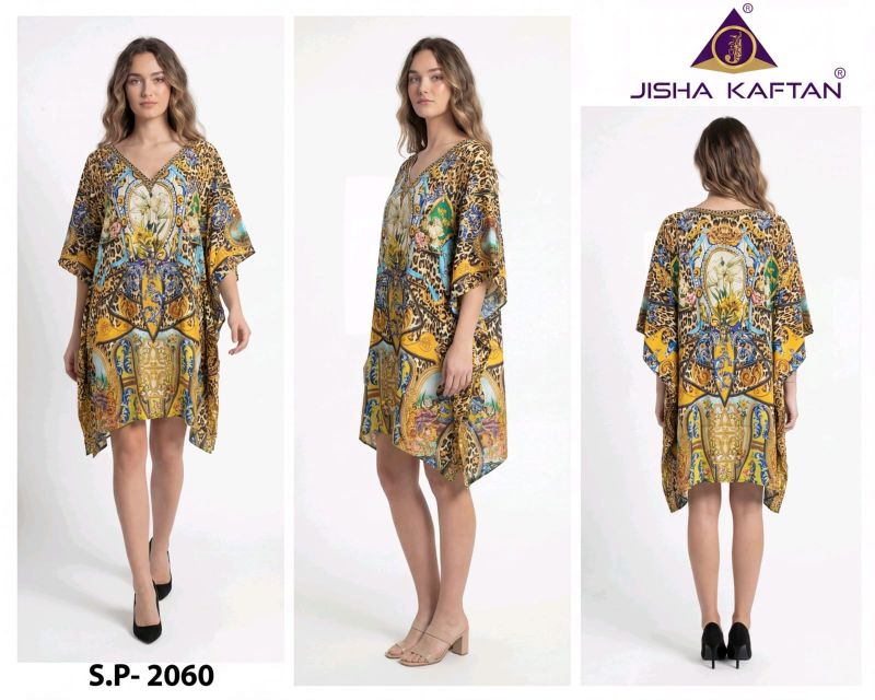 Jelite Jisha Kaftan Silk Poncho Vol 8 Feather Silk Digital Printed Kaftan - Amrah Wholesale
