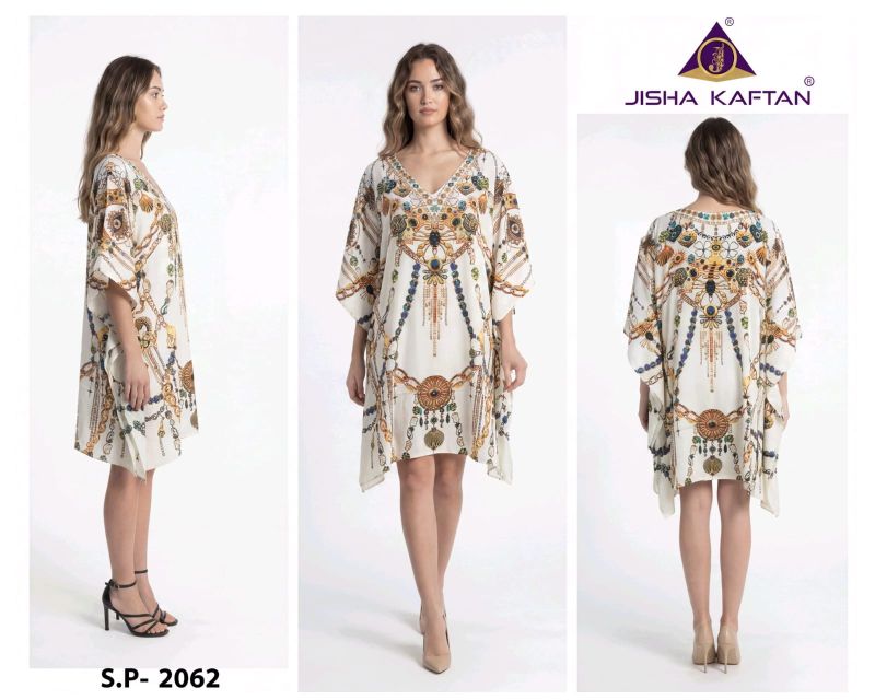 Jelite Jisha Kaftan Silk Poncho Vol 8 Feather Silk Digital Printed Kaftan - Amrah Wholesale