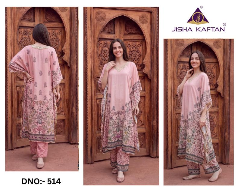 Jelite Jisha Kaftan Co Ord Set With Necklace Vol 3