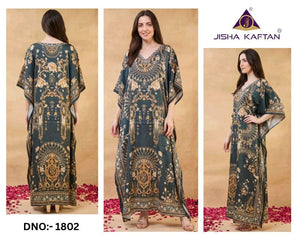 Jelite Kaftan E Nazakat Poly Japan Satin Printed Kaftan - Amrah Wholesale