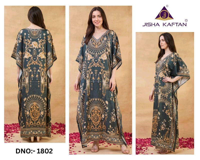 Jelite Kaftan E Nazakat Poly Japan Satin Printed Kaftan
