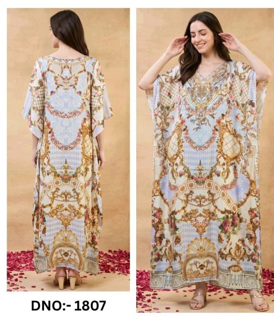 Jelite Kaftan E Nazakat Poly Japan Satin Printed Kaftan