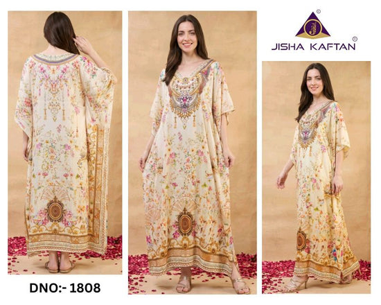 Jelite Kaftan E Nazakat Poly Japan Satin Printed Kaftan