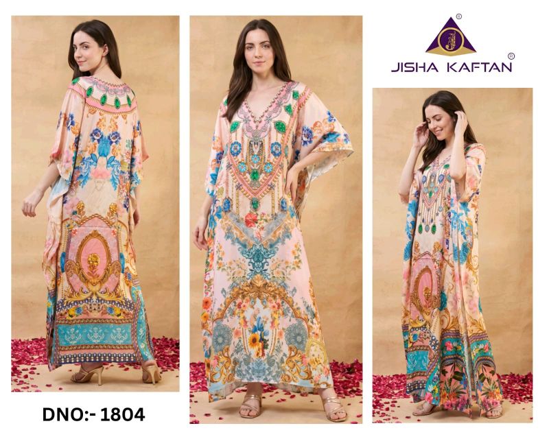 Jelite Kaftan E Nazakat Poly Japan Satin Printed Kaftan