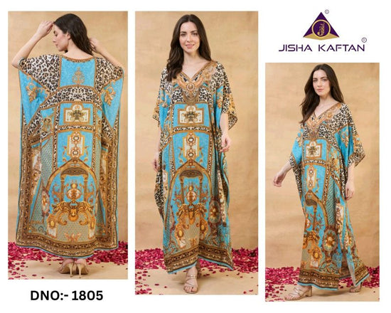 Jelite Kaftan E Nazakat Poly Japan Satin Printed Kaftan
