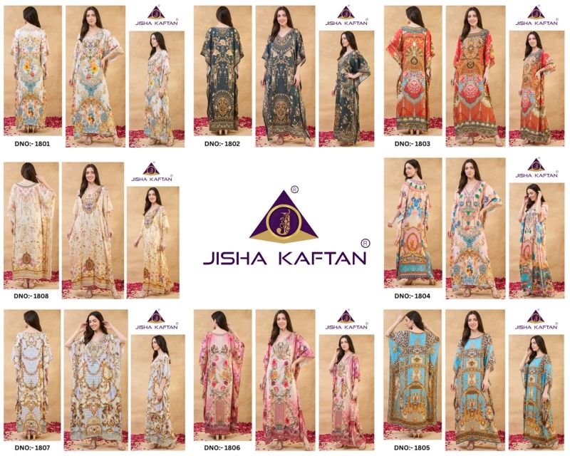 Jelite Kaftan E Nazakat Poly Japan Satin Printed Kaftan