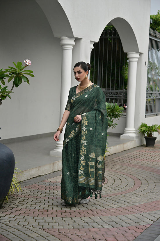 Jf 3420 Soft Jute Linen Silk Zari Woven Saree Collection