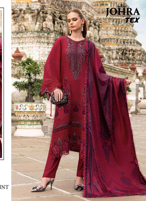 Johra Tex JT-189 Pure Cotton Rayon Embroidery Pakistani Suit