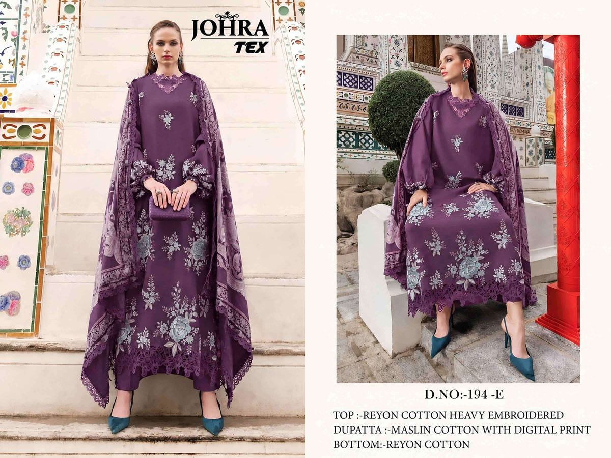 Johra Tex JT-194 E Viscose Rayon Pakistani Suit