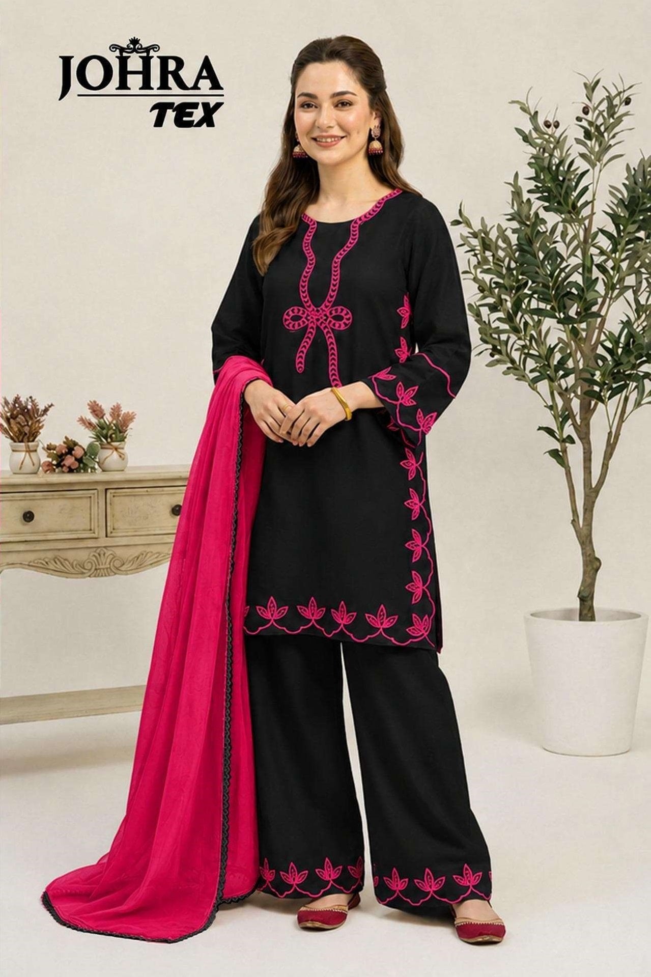 Johra Tex JT-201 Viscose Rayon Printed Stitched Pakistani Suit Set - Amrah Wholesale