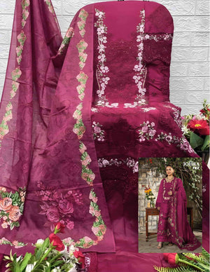 JOHRA TEX JT-202 Cambric Cotton Printed Embroidered Pakistani Suit