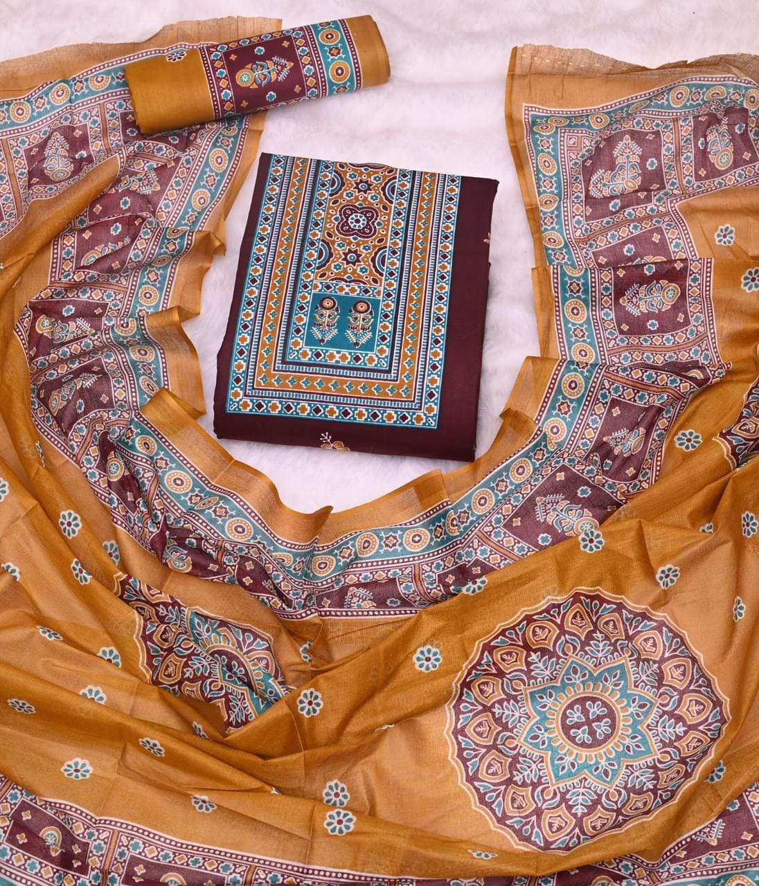 JS Priya Ajrakh Pehnava Vol 4 Cotton Dress Material