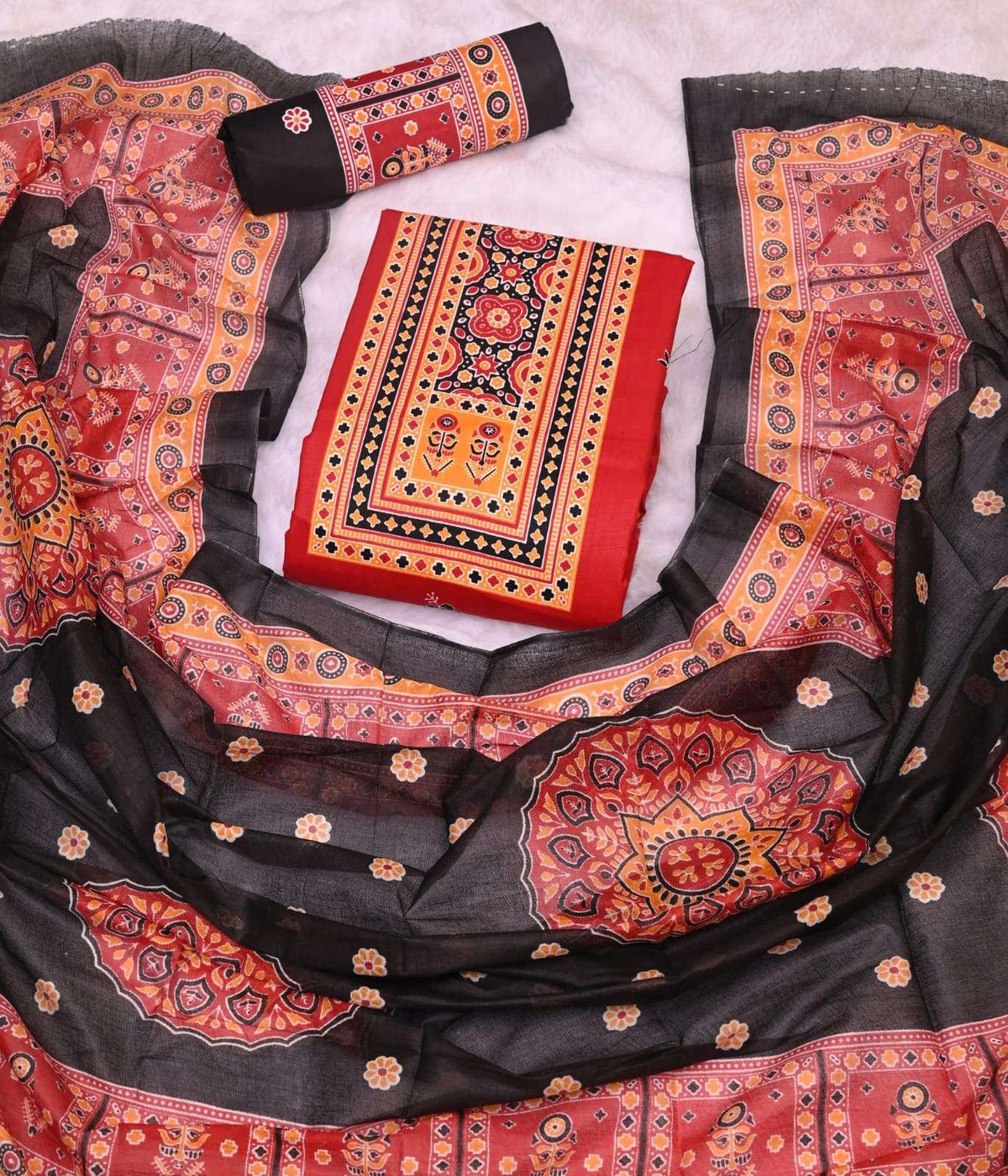 JS Priya Ajrakh Pehnava Vol 4 Cotton Dress Material