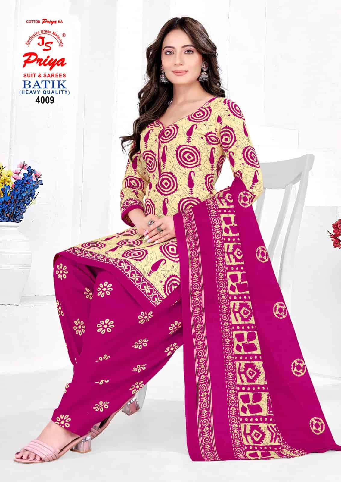 JS Priya Batik Vol 4 Readymade Cotton Patiyala Suit Set - Amrah Wholesale