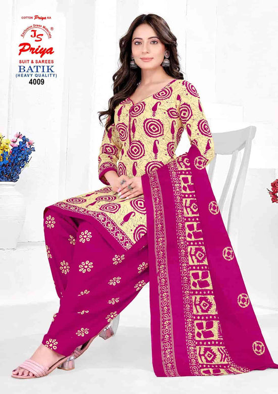 JS Priya Batik Vol 4 Readymade Cotton Patiyala Suit Set - Amrah Wholesale