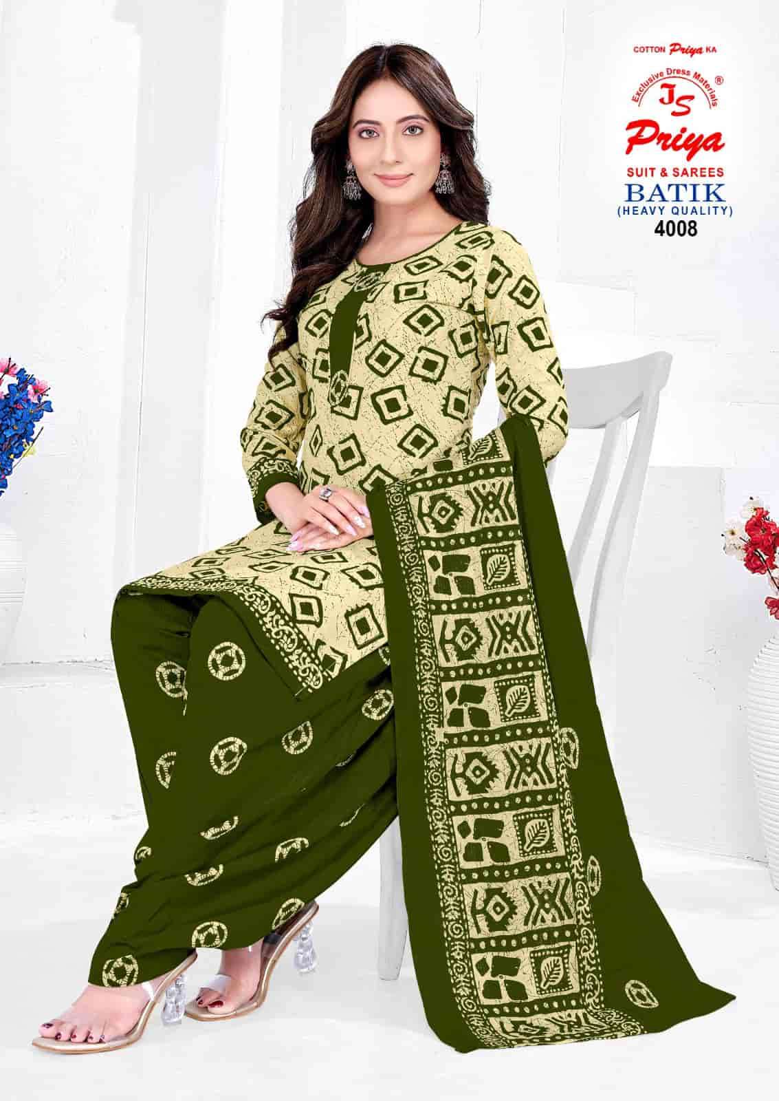 JS Priya Batik Vol 4 Readymade Cotton Patiyala Suit Set - Amrah Wholesale