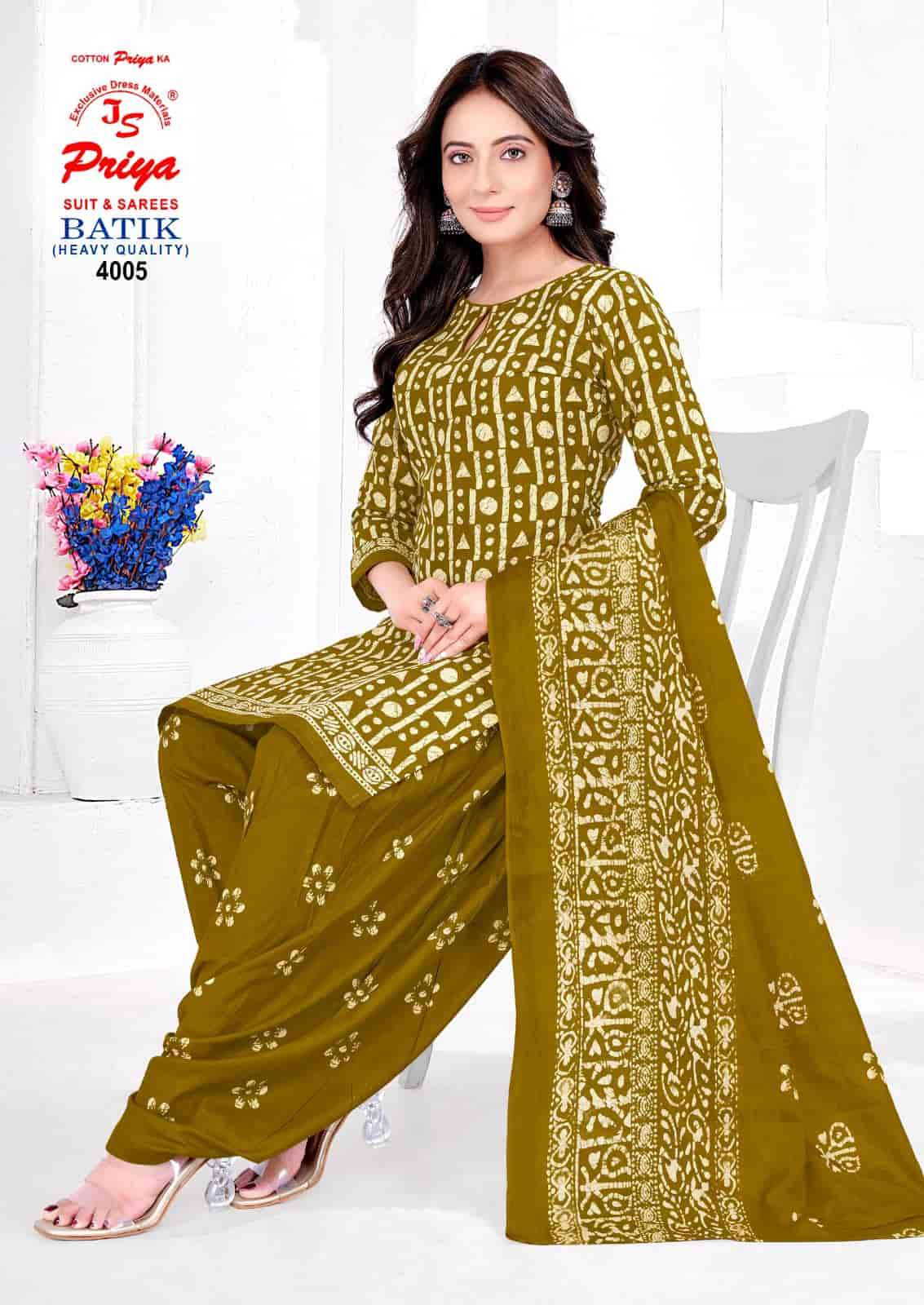 JS Priya Batik Vol 4 Readymade Cotton Patiyala Suit Set - Amrah Wholesale