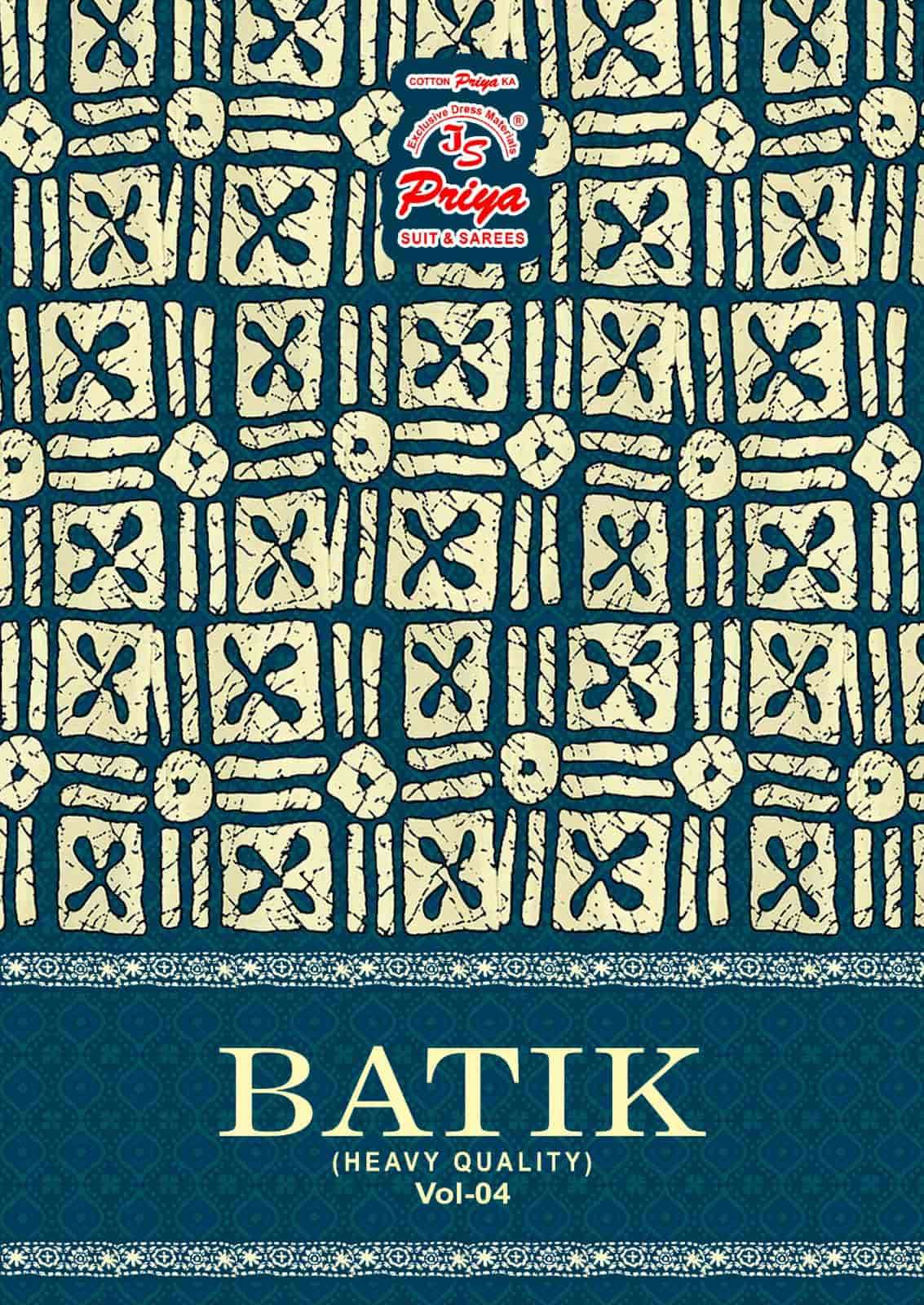 JS Priya Batik Vol 4 Readymade Cotton Patiyala Suit Set - Amrah Wholesale
