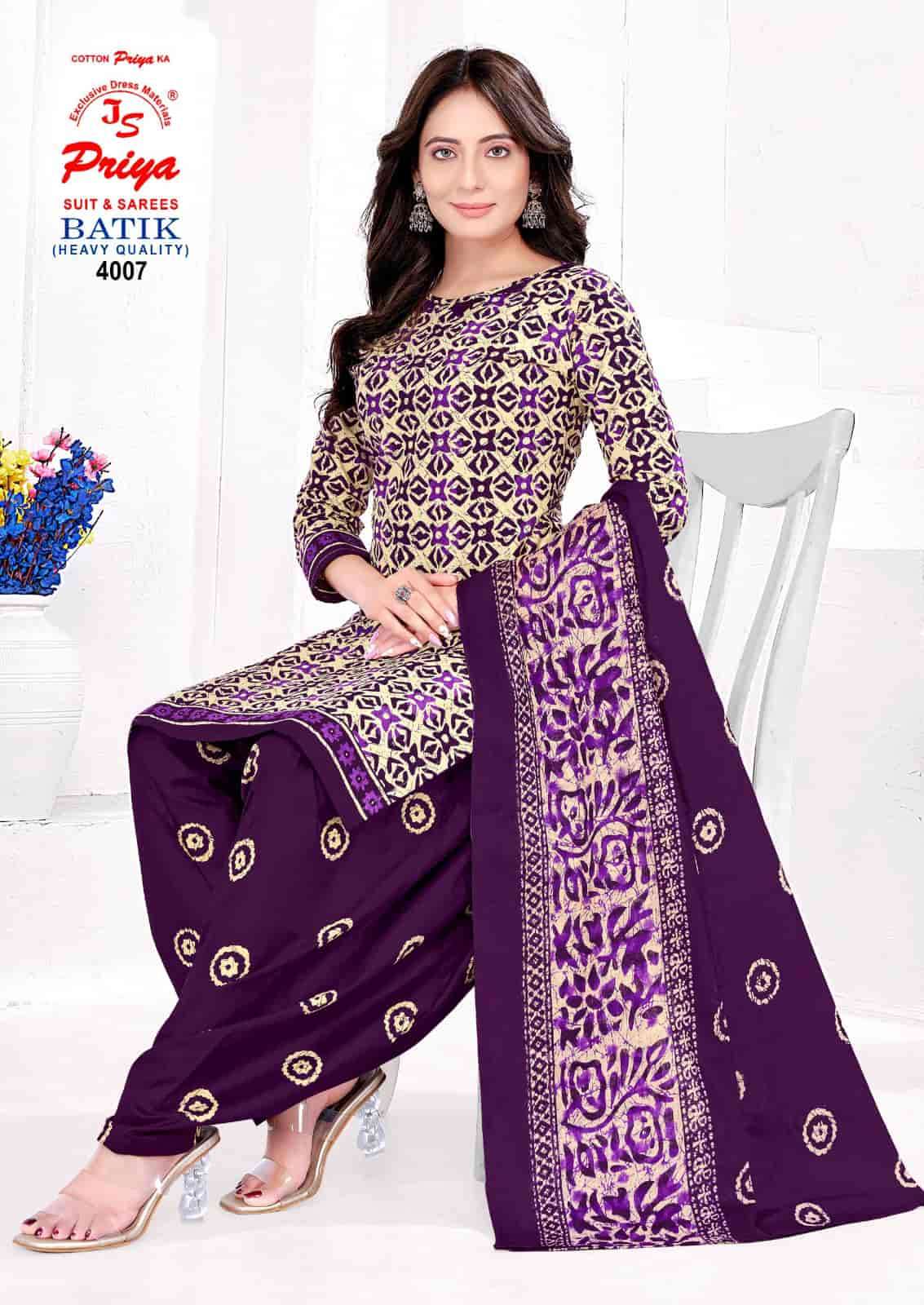 JS Priya Batik Vol 4 Readymade Cotton Patiyala Suit Set - Amrah Wholesale