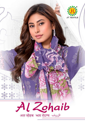 JT Textile Al Zohaib Pure Lawn Cotton Dress Material Wholesale - Amrah Wholesale